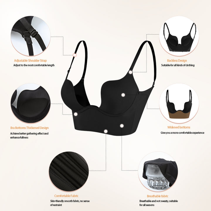 Women's Sexy Deep U Neck Bra